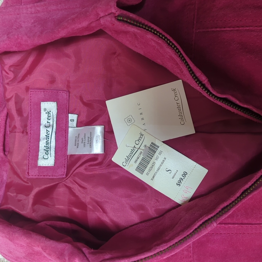 Coldwater Creek Pink Suede Leather Jacket S - Picture 5 of 10